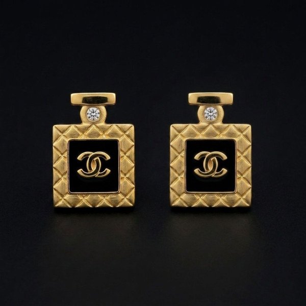 Chanel Perfume Bottle Motif Stud