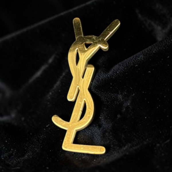 YSL Monogram Gold Threader Earring