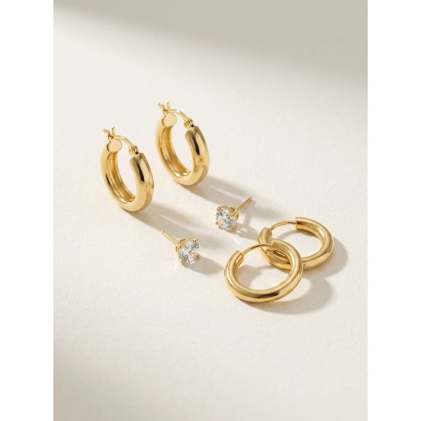 Essential Gold & Crystal Stud Set