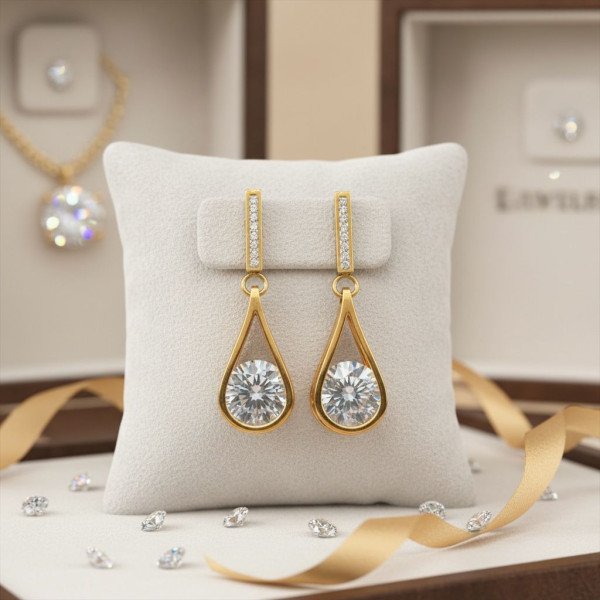 Solitaire Teardrop Crystal Threader