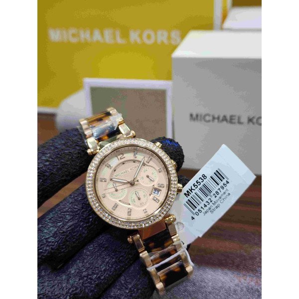 MK Chronograph Crystal Bezel Watch