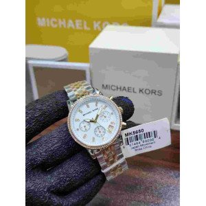 MK Darci Two-Tone Crystal Chronograph Women's Watch