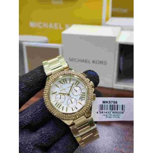 MK Ritz Gold-Tone Crystal Chronograph Women's Watch