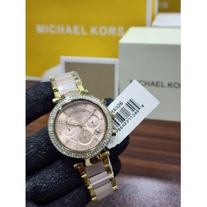 MK Parker Chronograph Watch – Gold-Tone & Blush Pink