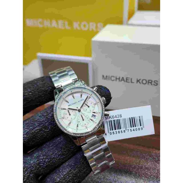 MK Silver-Tone Chronograph Women's Watch