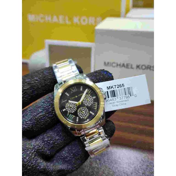 MK women's Two-Tone Crystal Butterfly Dial Watch