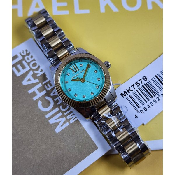 MK Women's Two-Tone Stainless Steel Watch with Turquoise Dial