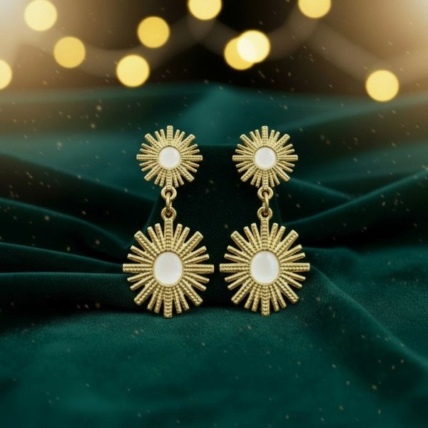 Sunburst Mother-of-Pearl Drop Earrings