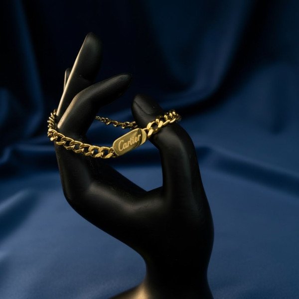Cartier Signature Script Curb Bracelet