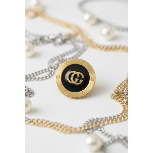 Gucci Interlocking G Midnight Onyx Stud