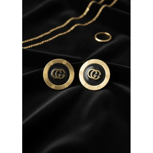 Gucci Interlocking G Midnight Onyx Stud