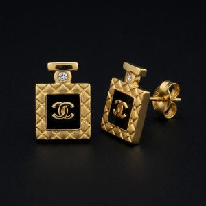Chanel Perfume Bottle Motif Stud