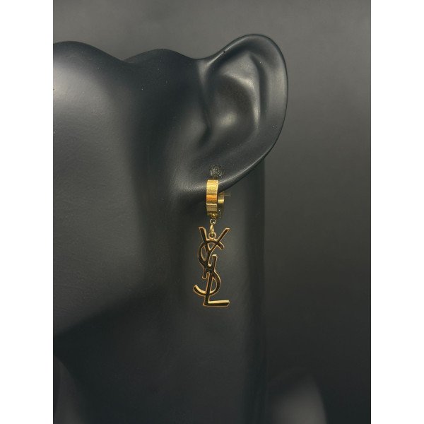 YSL Monogram C-Hoop Drop