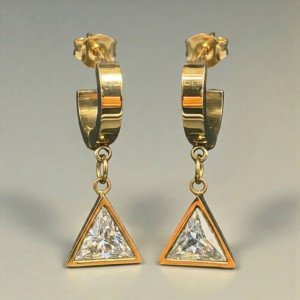 Triangle Crystal Drop Earrings