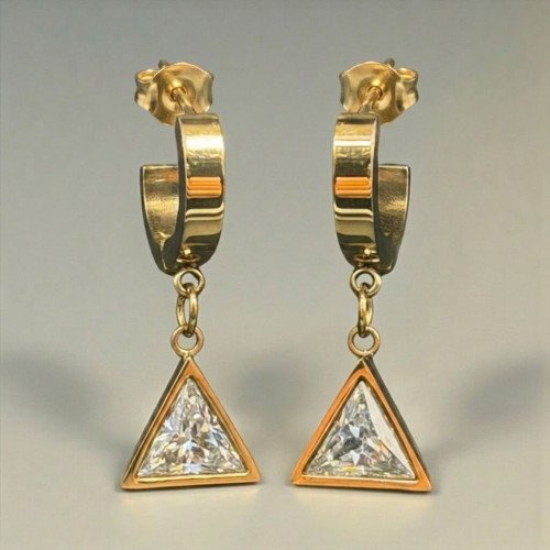 Triangle Crystal Drop Earrings