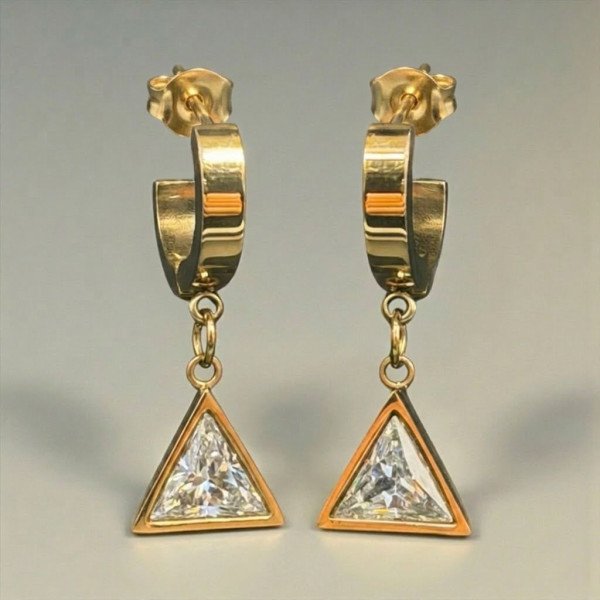 Triangle Crystal Drop Earrings