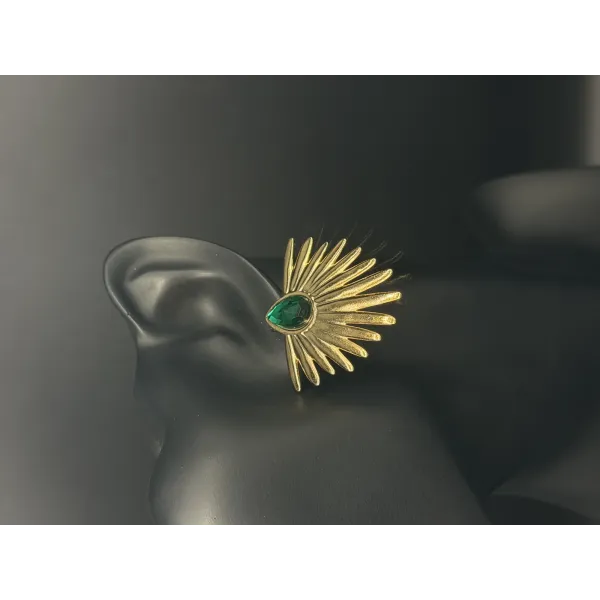 Emerald Sunburst Statement Earring