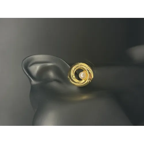 Golden Vortex Pearl Stud