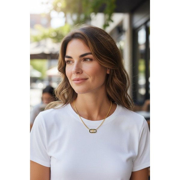 Chanel CC Midnight Crystal Oval Necklace