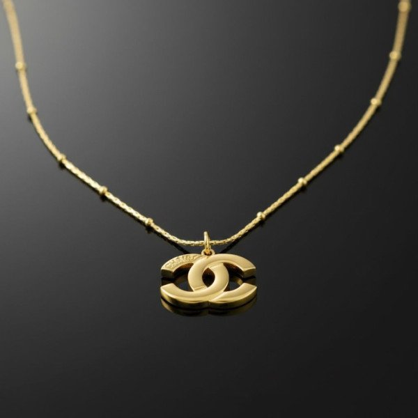 Chanel CC Sculptural Gold Bead Necklace