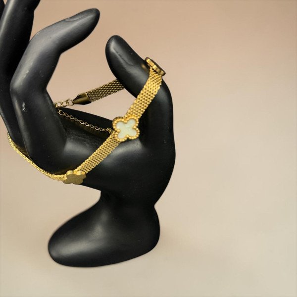 Van Cleef Inspired Alhambra Mesh Bangle