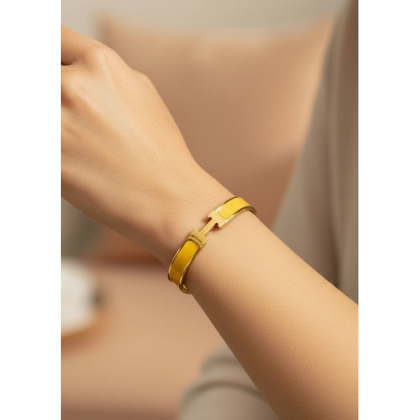 Hermes H-Link Marigold Enamel Bangle