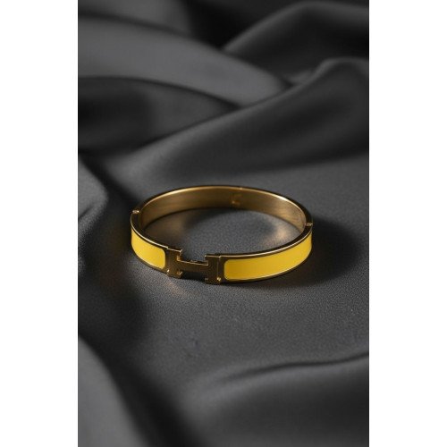 Hermes H-Link Marigold Enamel Bangle