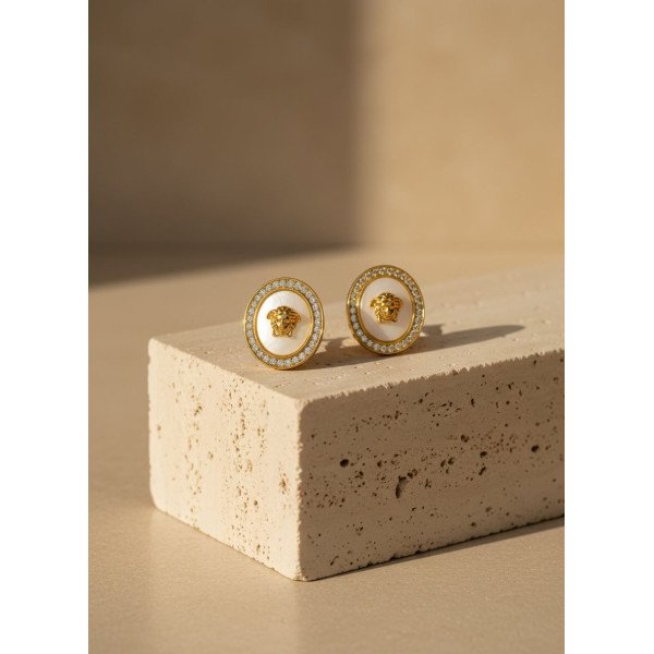 Versace Medusa Pearl Halo Stud