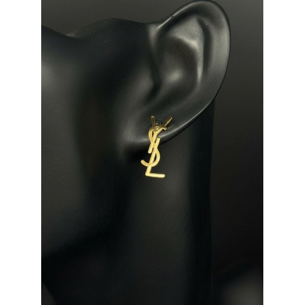 YSL Monogram Gold Threader Earring